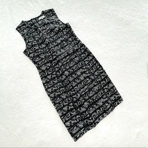NWT Calvin Klein Black White Multi Sheath Dress